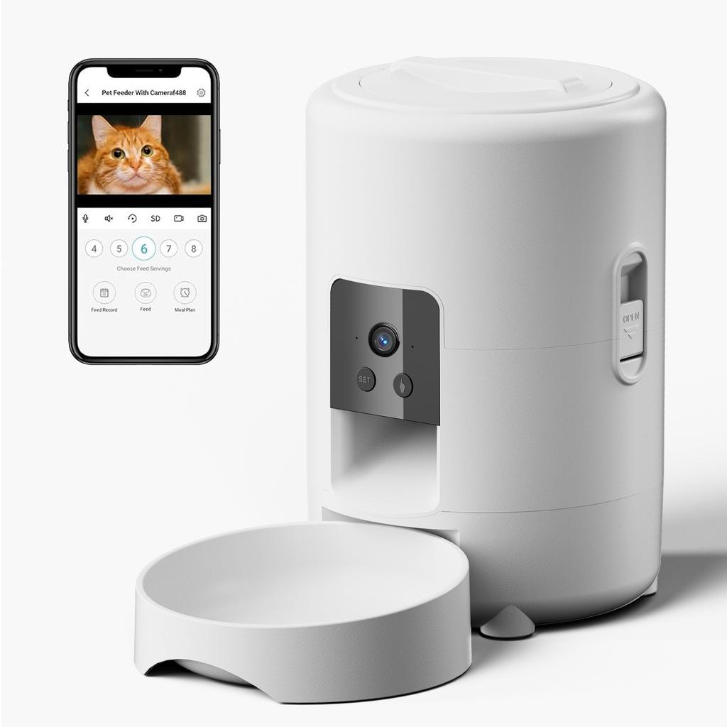 2L APP control WIFI video automatic pet feeder button version automatic cat food dispenser intelligent control pet feeder cat an