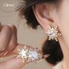 Zircon snowflake earrings stud earrings temperament exquisite earrings design sense niche