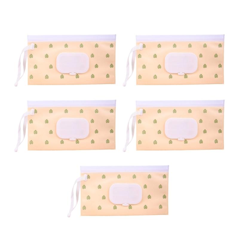 

5Pcs Compact Reusable Baby Wet Wipes Holder Travel Friendly Design Prevents Drying For Care And Household Use