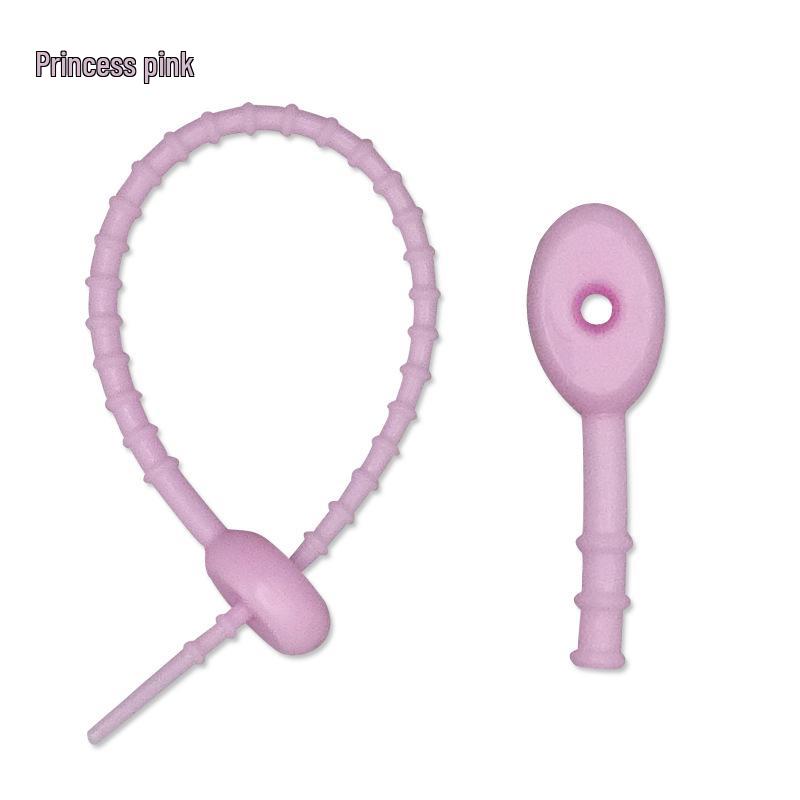Multicolor TPR Silicone Zip Ties: Elastic Self-Locking, Reusable Cable Organizers & Keychain Pendants.