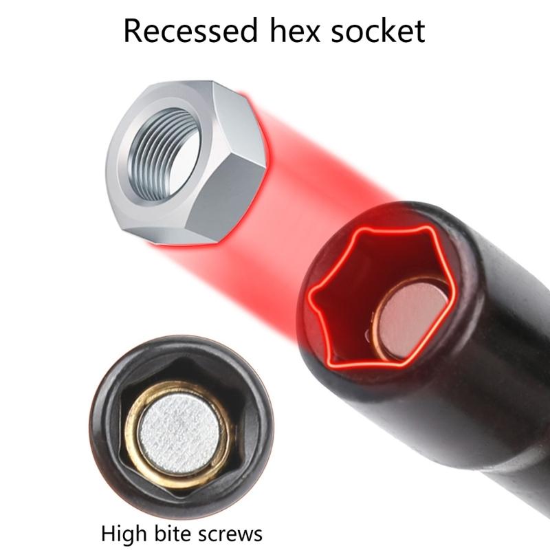 13Piece Practical Hex Head Drill Bit Set Magnetic Nut Driver with Quick Releases Extensions for Drills