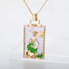Vintage Colorful Tarot Cards Necklaces for Women Man Painting Sun Moon Pendant Creative Jewelry Gifts