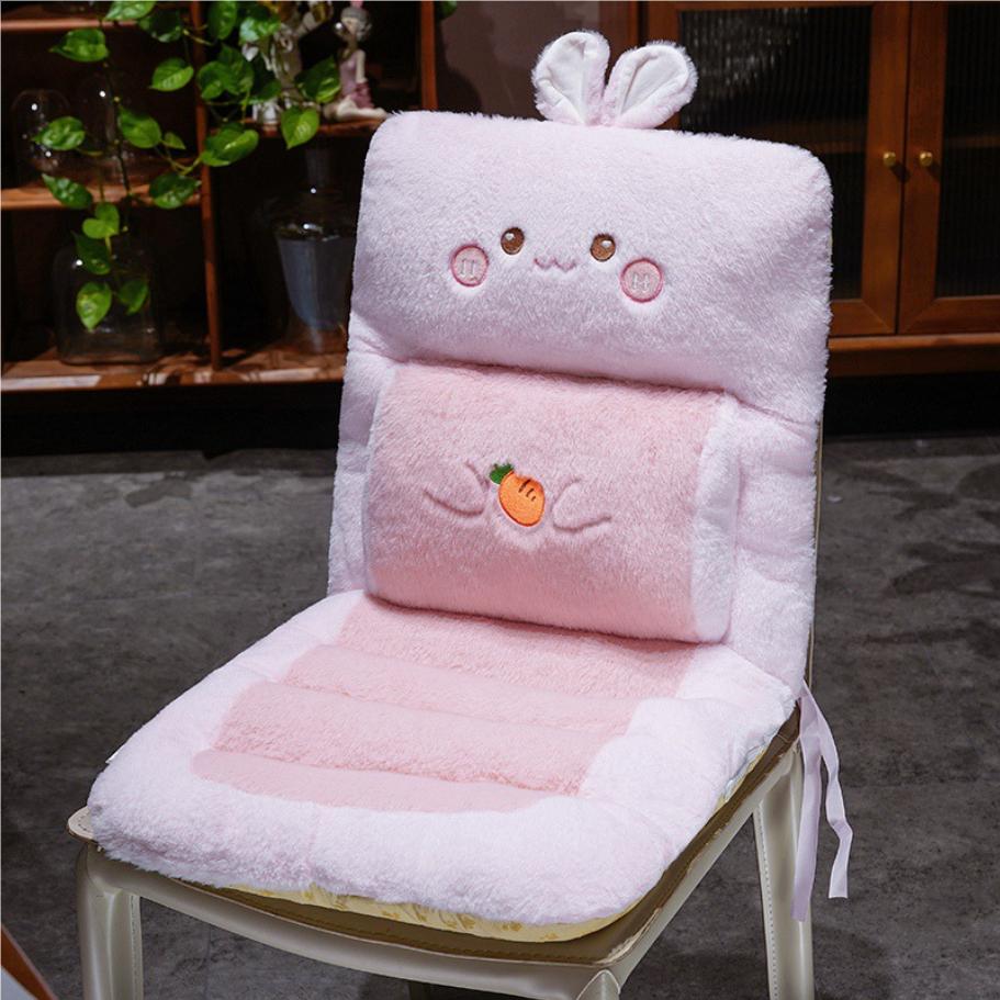 Cartoon Plush Cushion Chair with Thick Non Slip Design Integrated Cushion with Straps Very Suitable for Home Office Use 40X80CM розовый