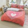 Comforter Love Heart Bedding Set 3D Printed Soft Single Twin Size Home Decor Cute Birthday Gift For Girls