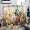 1Pc Cartoon Print Flannel Blanket, High Quality Comfortable for All Seasons, Home Decor, Warmth and Comfort, Perfect for Christmas Birthday Gift