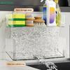 Transparent Sink Caddy with Drainage,Kitchen Sink Organizer for Sponges,Soap Bottles & Cleaning Supplies