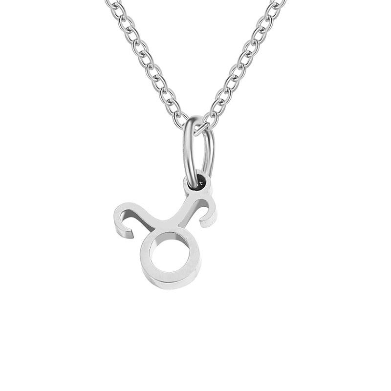 Sf. Colier cu Pandantiv Zodia Delan - Lanț Claviculă din Oțel Inoxidabil - Bijuterii Simple de Modă