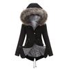 Cappotto Parker con Collo Cappuccio Cotone Cappotto con Cerniera Lunghezza Media Inverno Caldo e Soffice Cappotto con Giacca di Cotone