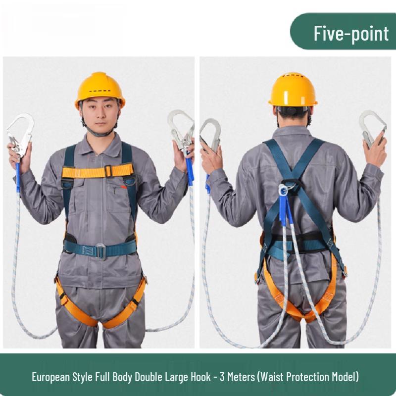 OLOMM Professional 5-Point Safety Harness for High-Altitude Work