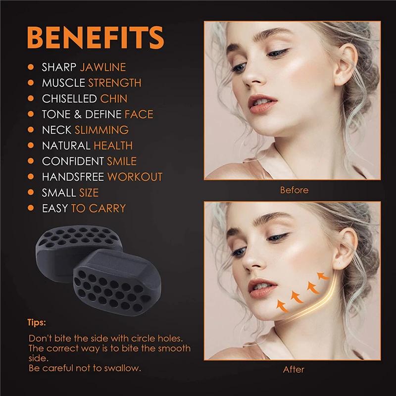 Sports Facial Jaw Exerciser Gym Fitness Ball Jawline Muscle Training Double Chin Reducer Neck Face Slimming Mouth Jawliner