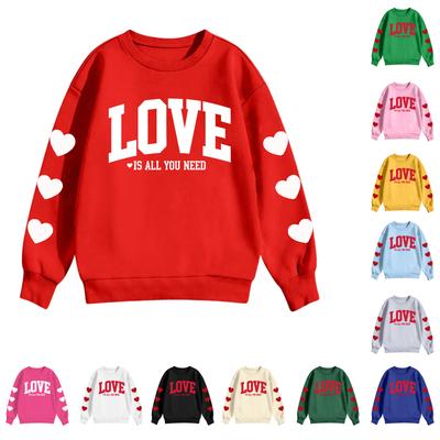 Children's Casual Round Neck Printed Pullover Long-sleeved Hooded Sweatshirt Top