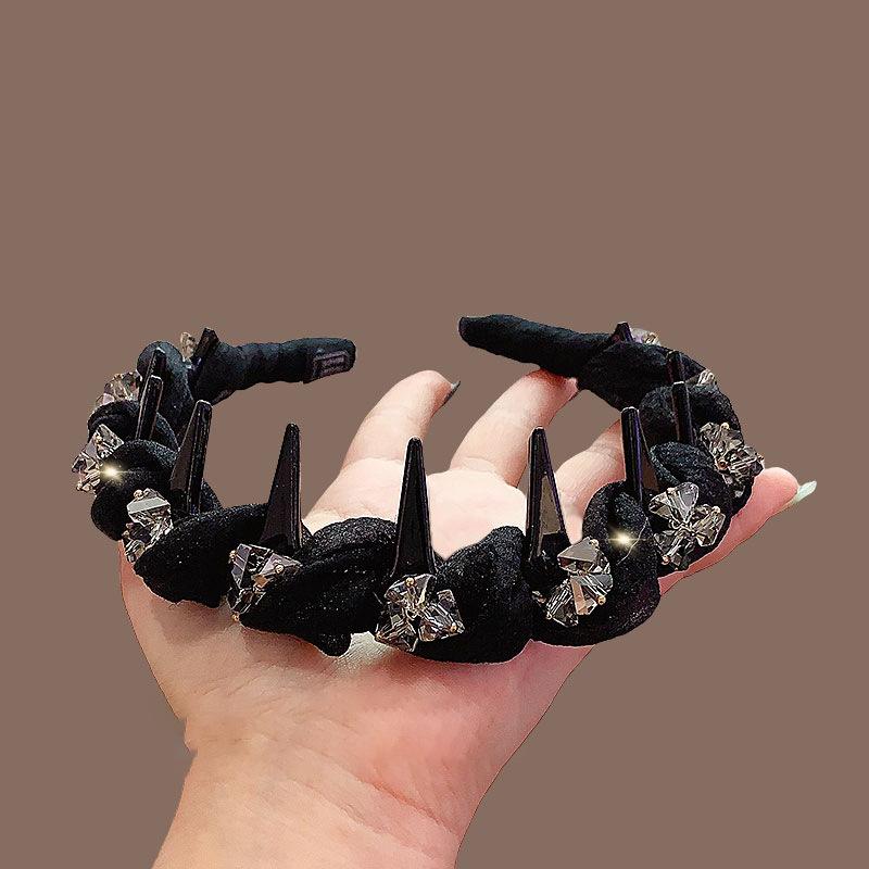 

Тканевая сетка, хрустальная скрученная повязка на голову, высокая макушка, модная изысканная повязка на голову, универсальная повязка на голову, аксессуары для волос, высокое чувство