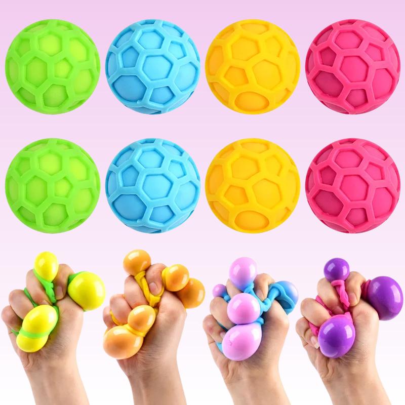 Vibrant Tpr Vent Ball Squeeze Fidget Toy Safe Mild Anti-Stress Anxiety Relief Sensory Ball Decompression Plaything For Kids