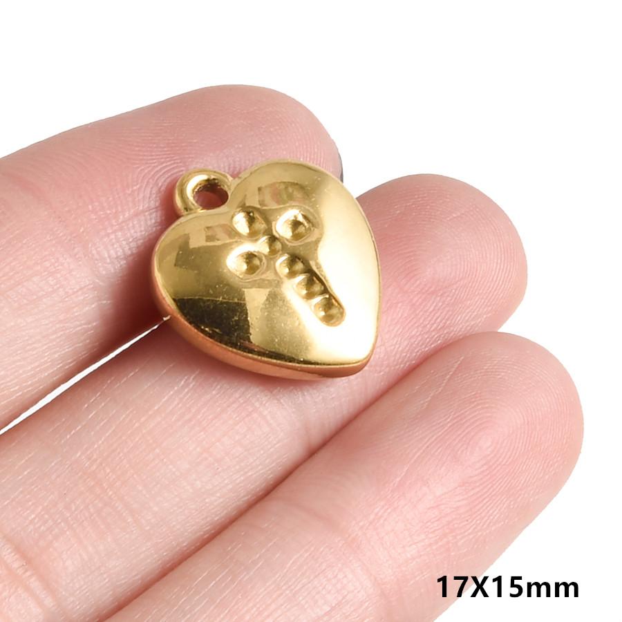 5pcs/Lot Gold Color PVD Stainless Steel Sacred Heart Pendants For Jewelry Making Supplies Sun Love Charm DIY Necklace Bracelets