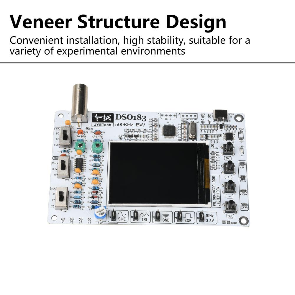 DSO183 0-500KHz Digital Oscilloscope DIY Loose Parts Teaching Practical Training Electronic Production Kit DC5V Type C Interface
