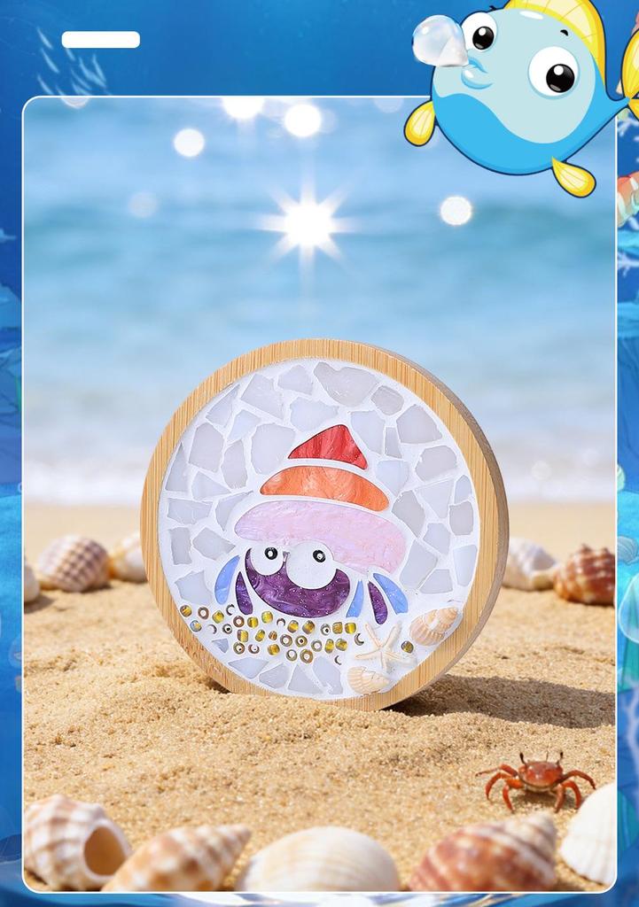 Marine Life Series DIY Mosaic Coaster Kit: Cultural Collage Materials
