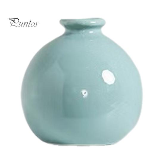 Mini Ceramic Vase Solid Color Glazed Flower Vase Desktop Decor Miniature Bud Vase for Small Hydroponic Plants Flowers Office Living Room Bedroom