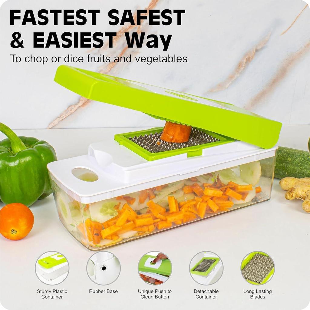 12 in 1 Multipurpose Chopper, Fruits & Vegetable Cutters, Grater Peeler Chipser, Unbreakable Food Grade Body