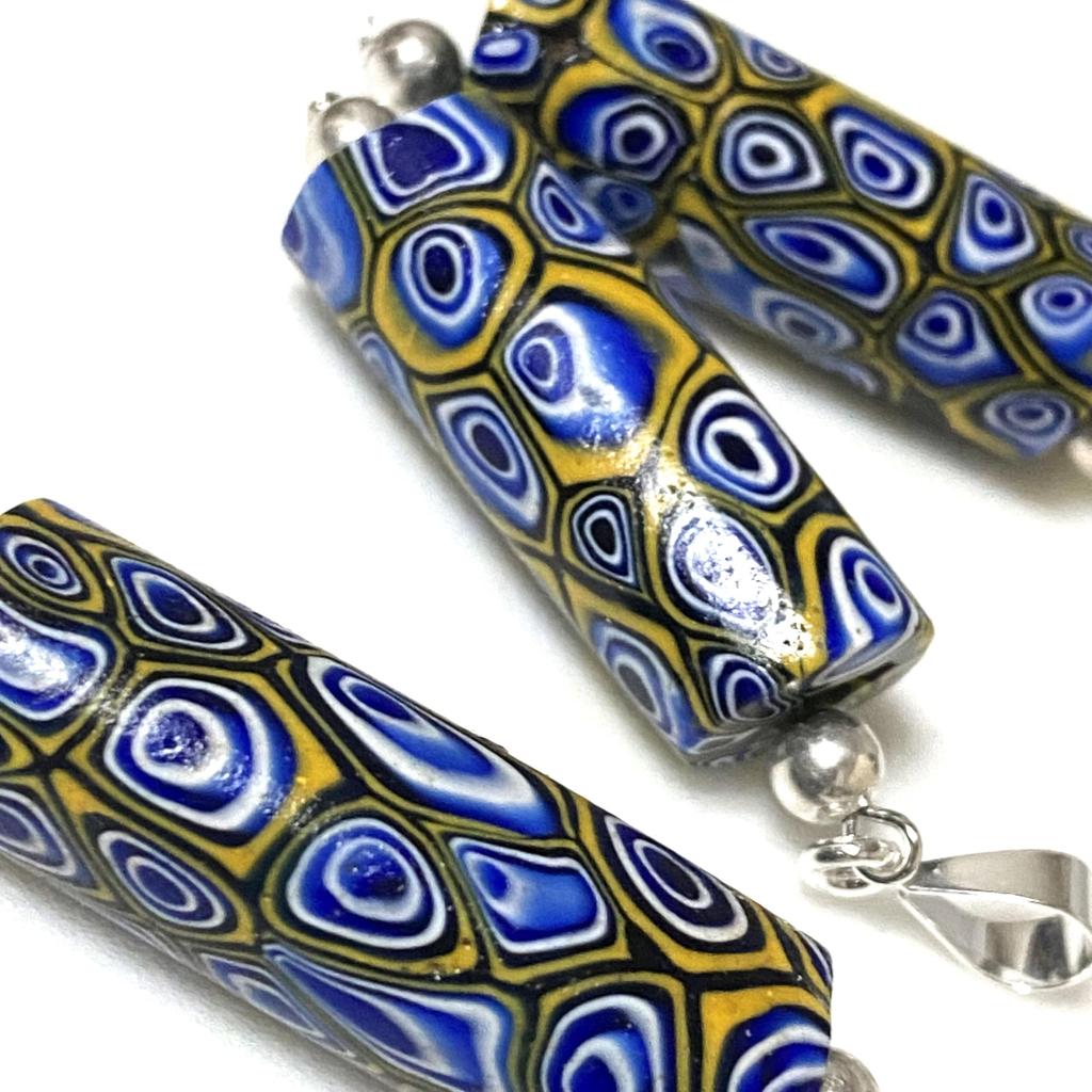 Venetian Lampwork Bead Antique Bead SILVER925 Pendant Top Millefiori Venetian Trade Bead Pendant Head Antiquebeads Handmade Bead Lampwork Bead