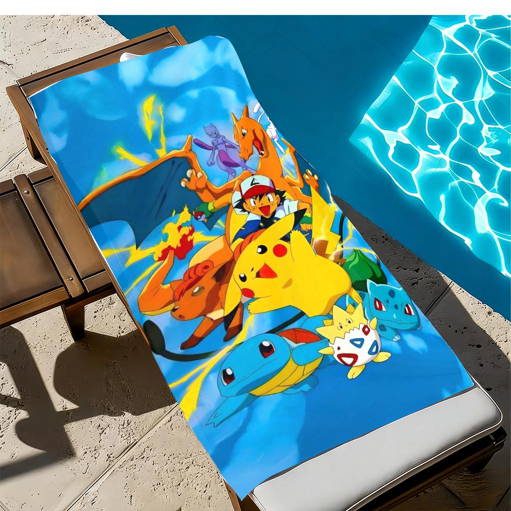 Extra Large Pokemon Quick Dry Microfiber Towel for Beach Yoga Camping Travel
