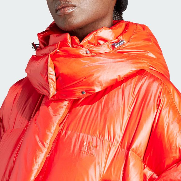 Adidas Originals Puffer Jacket With Hood Women Outerwear Red IR7118