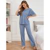 European and American pajamas women's summer sports fashion comfortable short-sleeved trousers loungewear two-piece nightwear