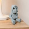 baizihuahu 3D Printed Moai Statue Ornament, Mini Compact Easter Island Stone Figurine Desktop Decor, Modern Hoodie Figurine, Sitting Sculpture