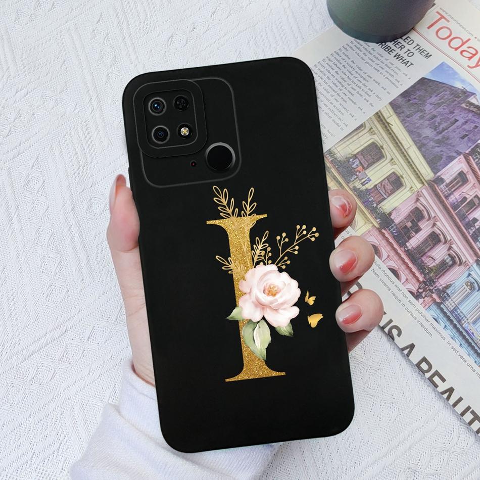 

For Xiaomi Redmi 10C 10X 10A Sport Case Elegant A-Z Letter Liquid Silicone Phone Protective Cover For Redmi 10 C X A Sport Funda Redmi 10A