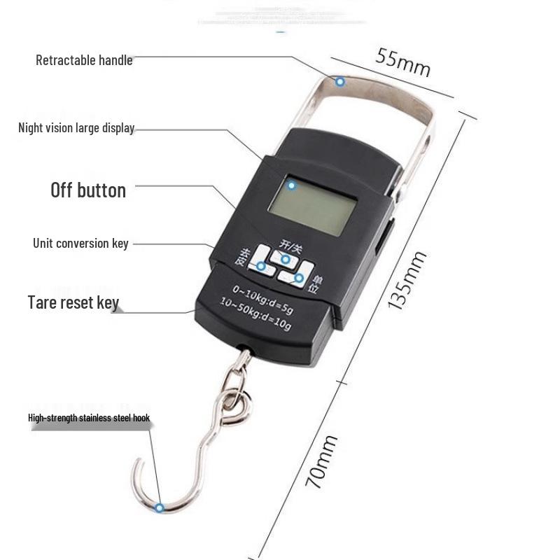 Portable High-Precision Handheld Electronic Scale with Hook