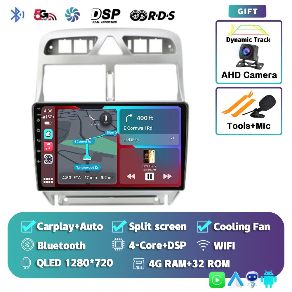 Android 14 Carplay Auto 4G+WIFI 2din Car Radio For Peugeot 307 2002-2013 Multimedia Video Player GPS Navigation Head Unit Stereo