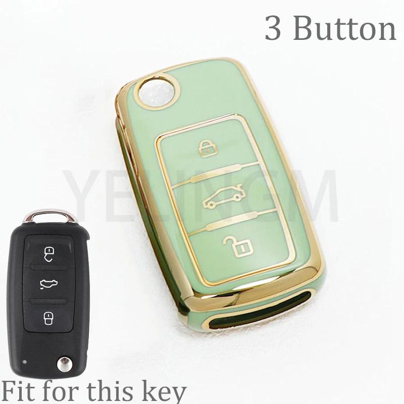 2/3 Buttons Tpu Car Key Case For Vw Volkswagen Mk4 Bora Golf 4 5 6 Jetta Passat Polo Bora Touran Skoda Seat Tpu Cover Shell Fob