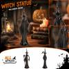 20cm Halloween Heks Beeldje Figurine Huis Bureau Decoratie met Heksenhoed en Bezemsteel Staand Ontwerp voor Seizoensgebonden Display