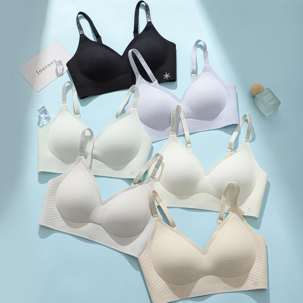 Traceless small chest jelly strip soft support lifting and gathering anti-sagging Traceless breathable bra
