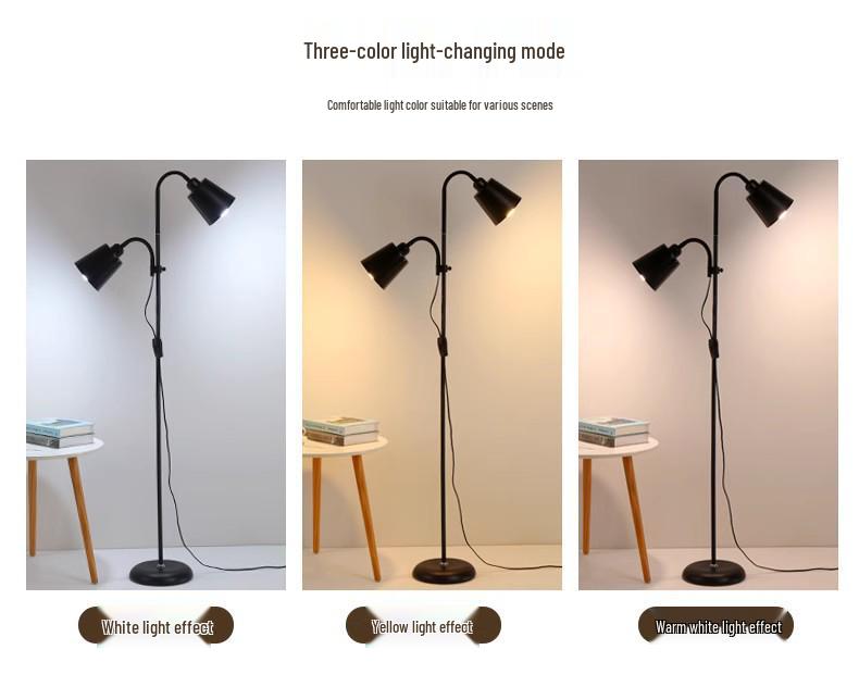 Nordic Modern Double-Head Floor Lamp: Minimalist Luxury for Living Room and Bedroom