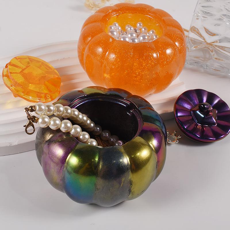1Pc Cool Kitchen Mold DIY Glue Epoxy Resin Halloween Storage Box Pumpkin Aromatherapy Gypsum Candle Cup Mold