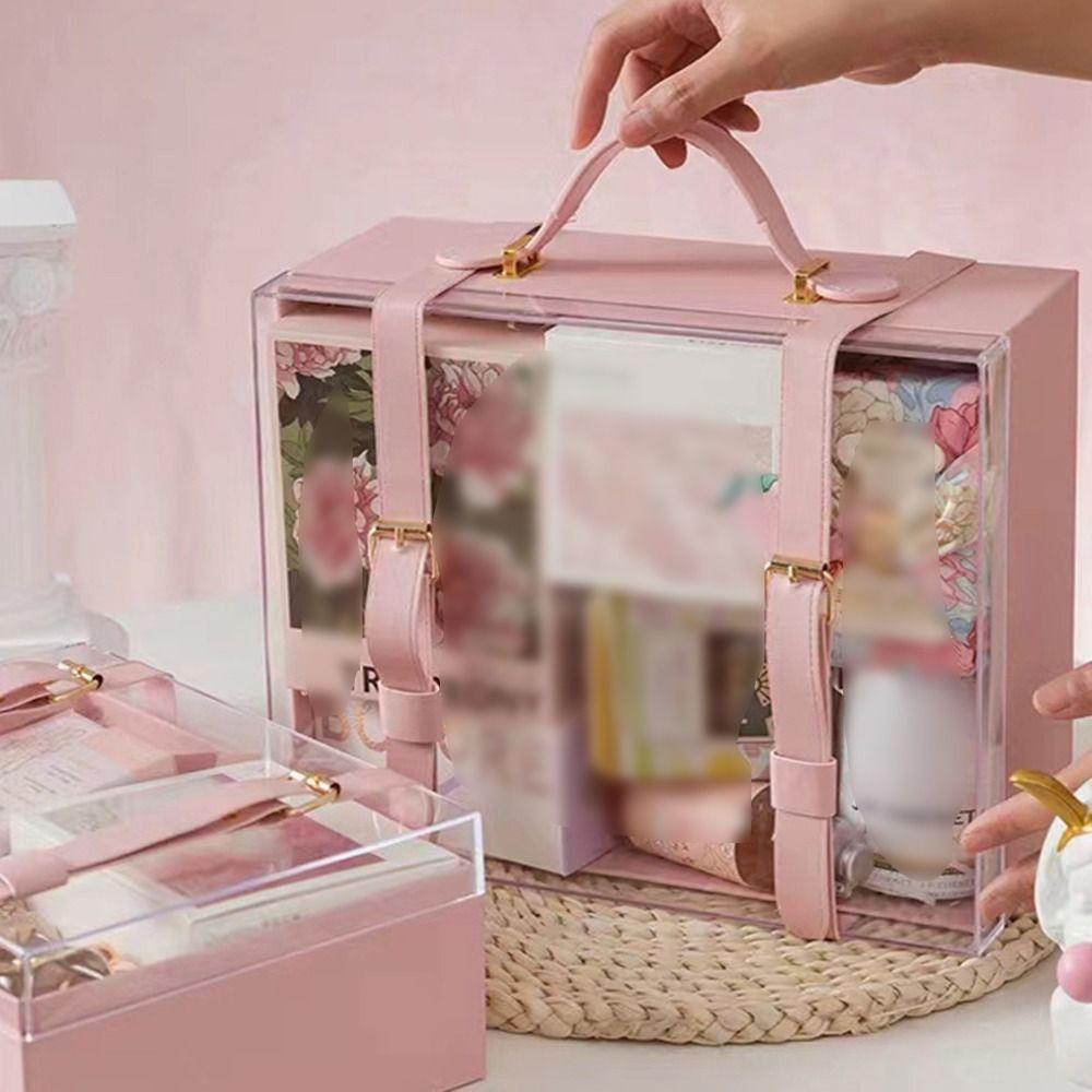 Acrylic Transparent Gift Box Visible Windows Present Box Valentine's Day