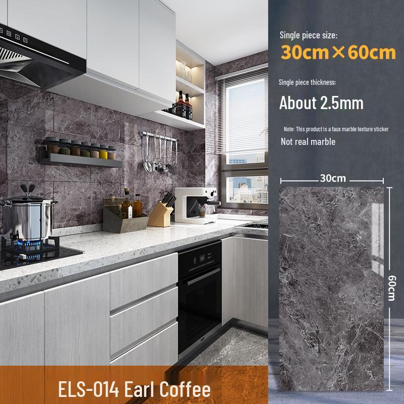 Wasserdichter Marmor Fliesenaufkleber: Selbstkleidende, schimmelresistente PVC-Wandverkleidung für Küchen & Bäder