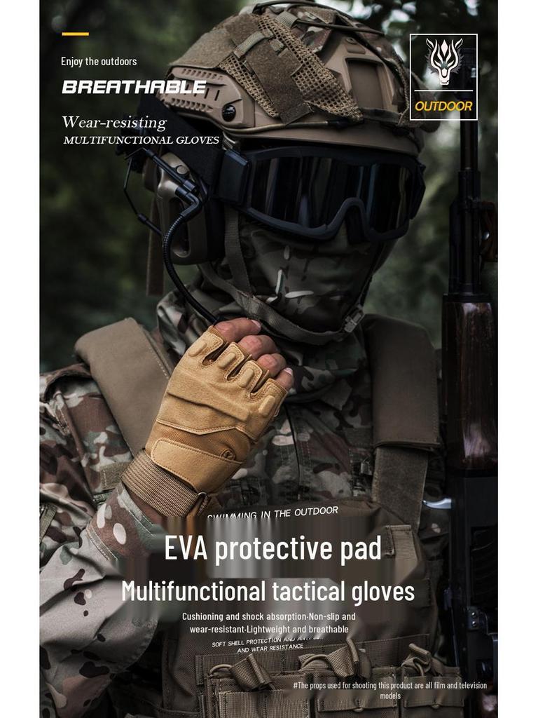 Blackhawk Z901 Men's Tactical Half-Finger Gloves - Climbing, Sports, Fitness, Military, Outdoor, Cycling Protection.