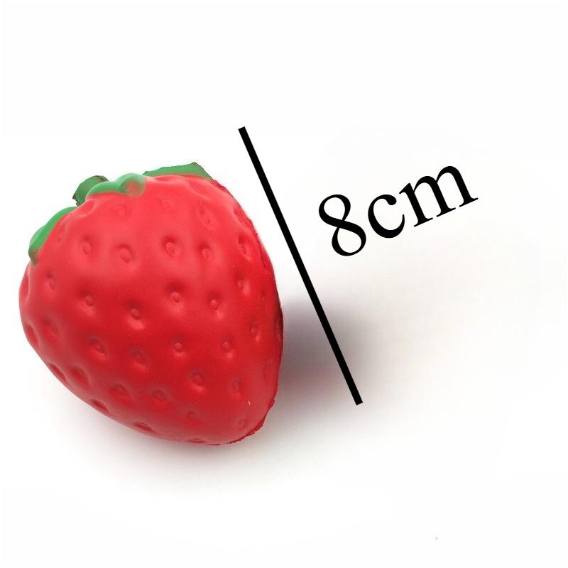 

Kawaii Strawberry Squishy Slow Rising Toy Soft PU Stress Relief Squeeze Ball Cute Fruit Shaped Anti Stress Decompression Fidget Toy for Kids Adults 8cm червоний