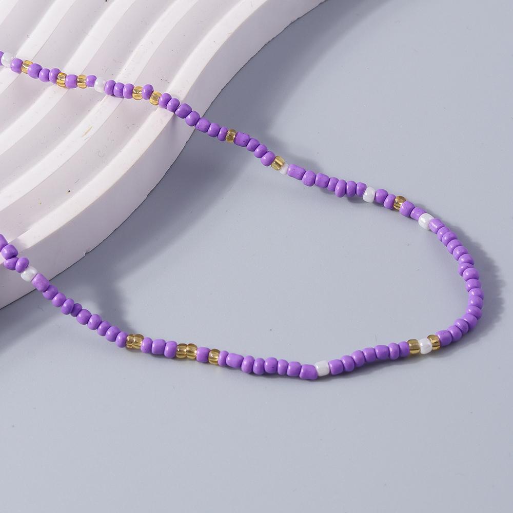 

Fashion Handmade Colorful Beads Necklace for Women Girls Boho Seeds Beaded Necklaces Summer Beach Holiday Jewelry Gift