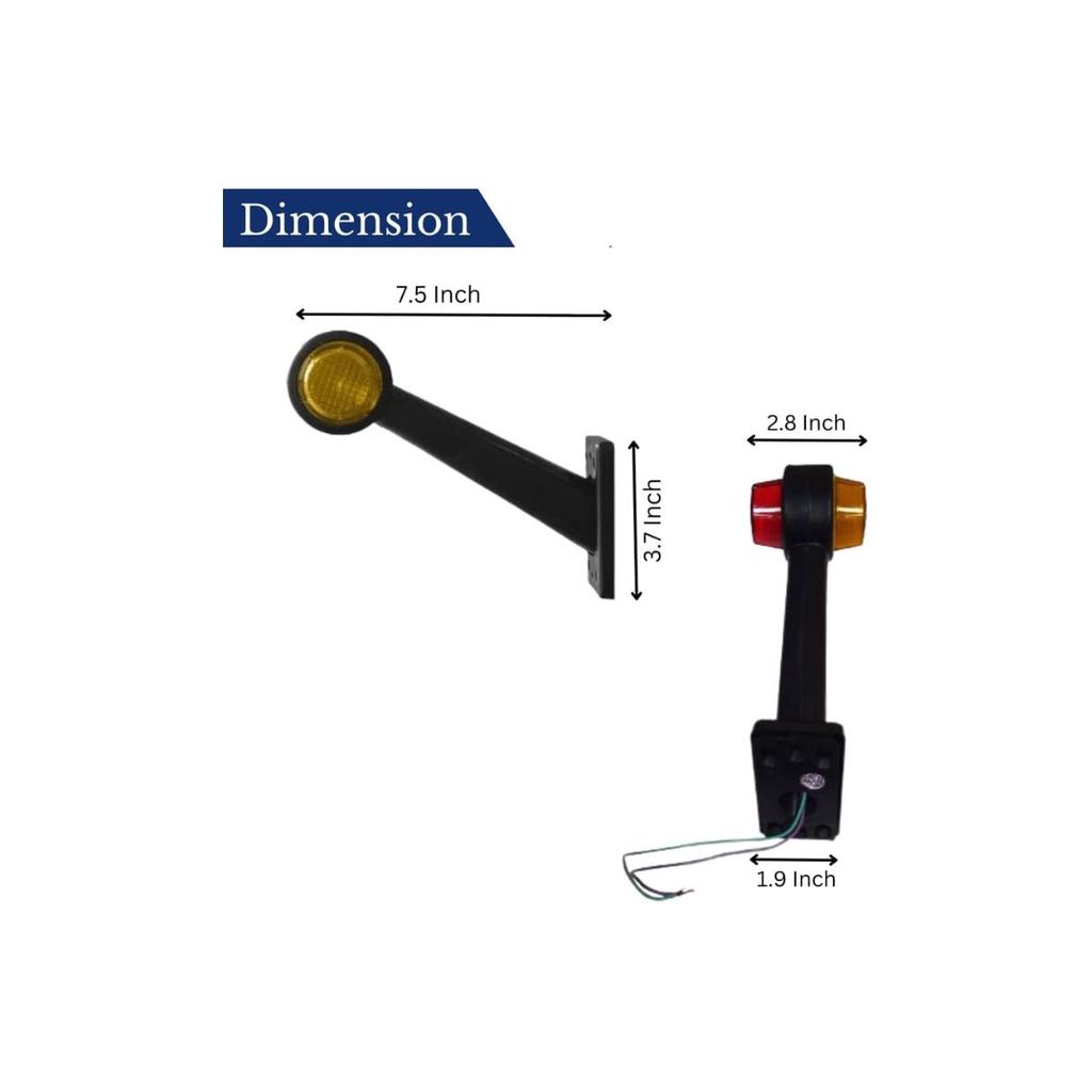 APSMOTIV Side Rubber Stalk Marker Light Red/Amber Lamp 12v for Truck Caravan Kenworth Peterbilt Freightliner Western Star Trucks Semi Trailers 4-Pack