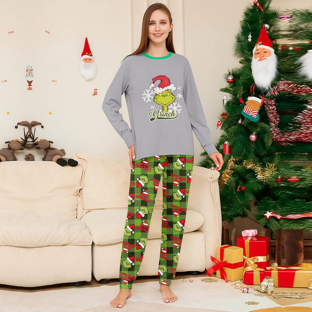 Weihnachtstag Drucke Familie Passend Langarm Tops+Hosen Set Familie Passende Sets