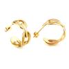 Gold Open Link Chain Hoop Earrings Minimalist Small Loop Ear Studs For Women