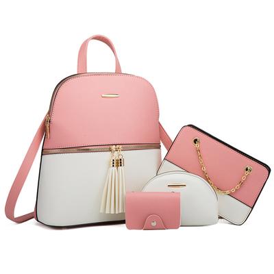 Women's Fashion Backpack One-shoulder Diagonal Four-Piece Set Picture Bag