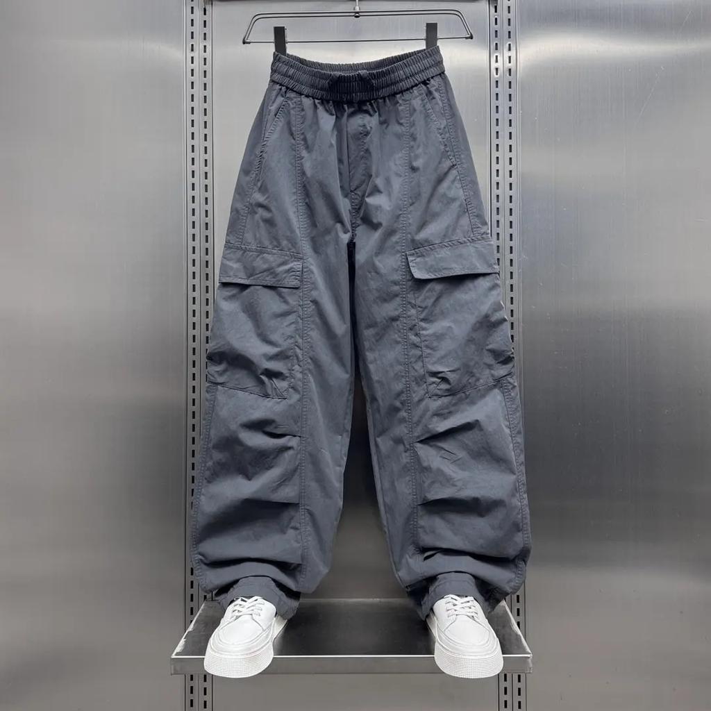 Trendy Brand American High Street Ruffian Handsome Overalls Men's Summer New Trend Loose Versatile Paratrooper Casual Pants