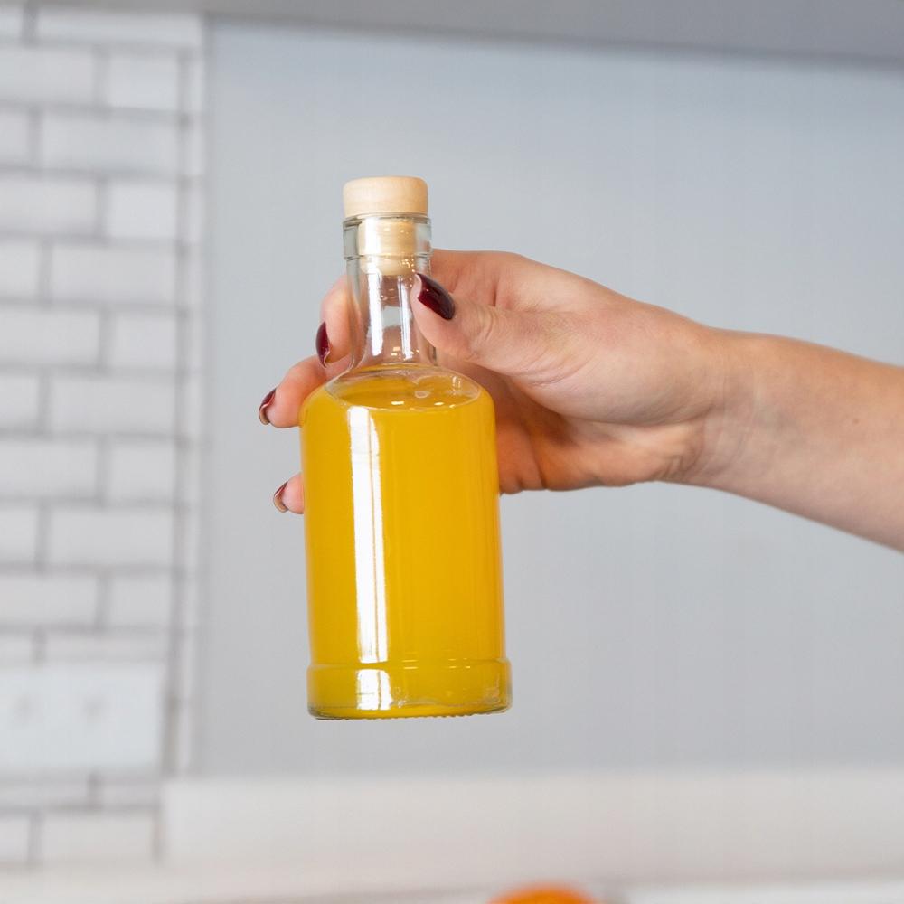 Tadek Glass Bottle 250ml For Liqueurs Alcohol Juice With Cork