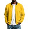 Men's Color Jacket with Zipper Front and Collar Casual Flight Jacket for Everyday Wear
