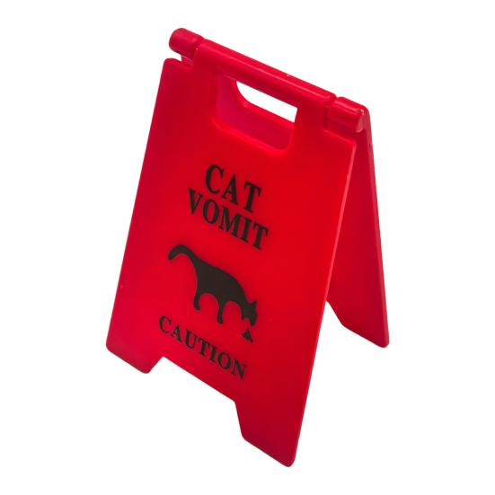 Vorsicht Katzen Erbrochenes Schild Tischaufsteller Warnschild Vorsicht Hund Erbrechen Mini Schild Haustier Vorsicht Schild Streichgeschenk für Tierliebhaber