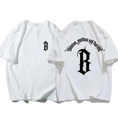 Summer Men T Shirt 100 Cotton Oversized Women T-Shirts High Quality Letter Print Sporty Customized Streetwear Tee
