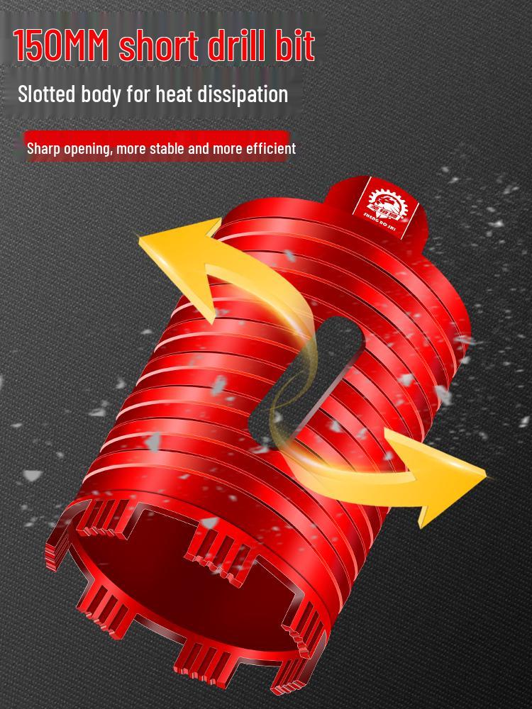 Compact Electric Hammer Water Drill Bit Set for Sharp Hole Opening in Range Hood, Wire Box, and Wall.